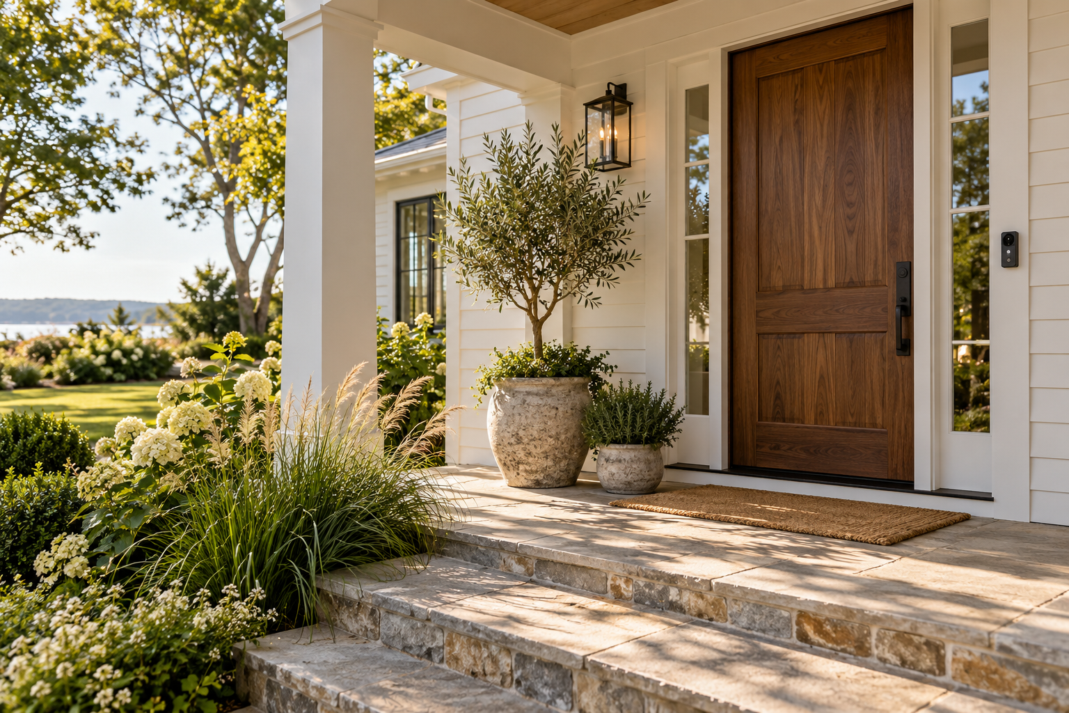 A discreet security camera at a cared-for home